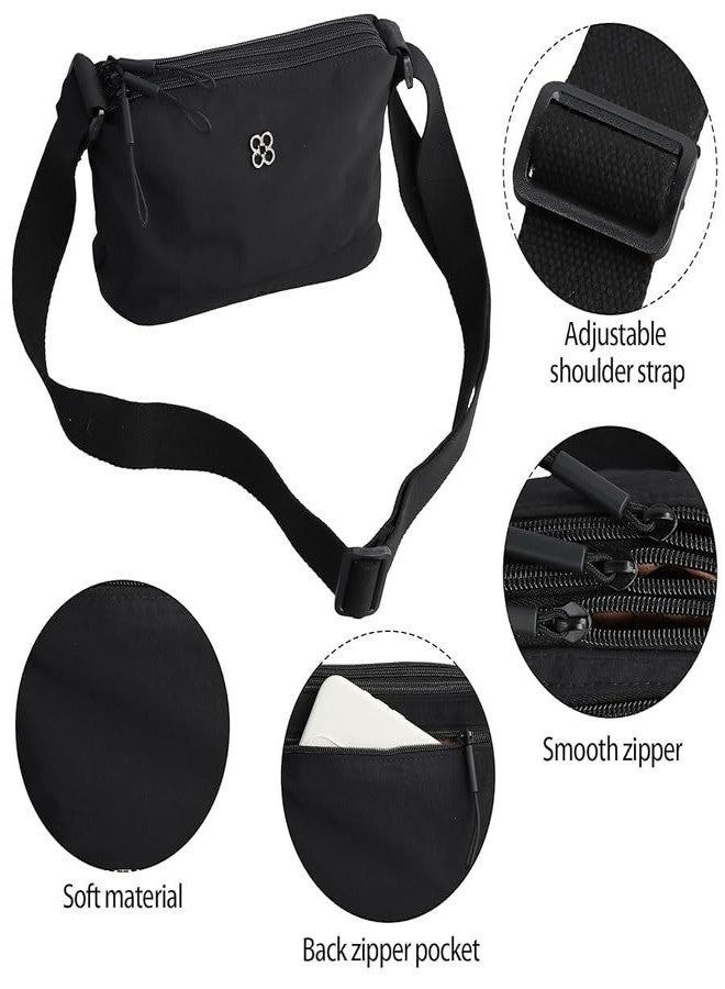 Jenibri 1Pack, Crossbody Bag, Solid Color Multiple Pockets Women Shoulder Trendy Soft Nylon Cloth Handbag, Lightweight Shoulder Bag Adjustable Shoulder Strap Casual Bag for Shopping. MULTICOLOR - Image 3